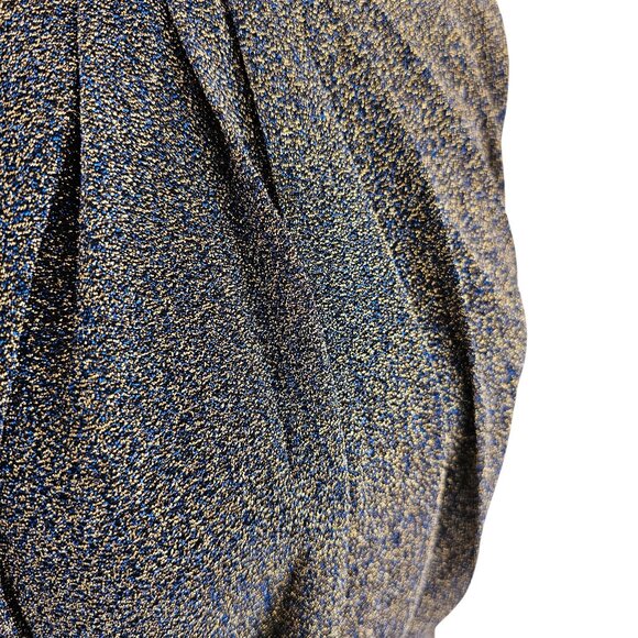 Coster Copenhagen Blue Gold Shiny Long Sleeve Dress Sz 34 XS - Picture 4 of 12